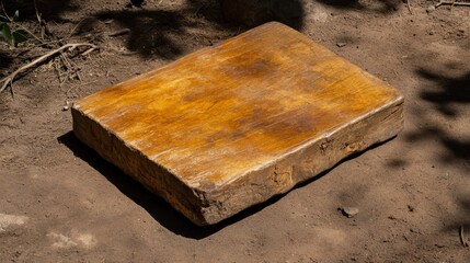 Fototapeta premium Weathered wood on the ground, a study of texture and natural beauty in nature's elements