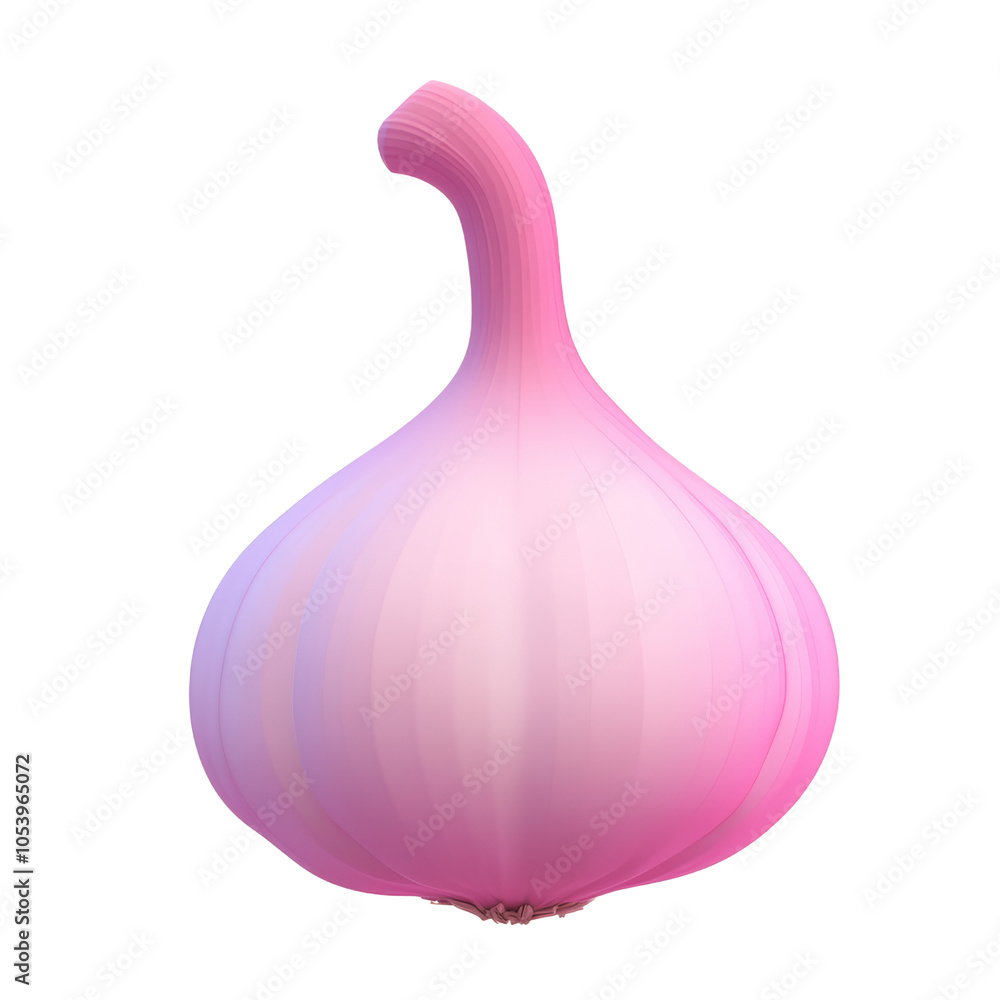 Poster red onion 3d render icon isolated on transparent background cutout