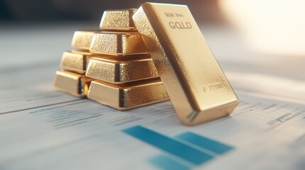 Gleaming gold bars, a powerful symbol of wealth, investment, and economic security