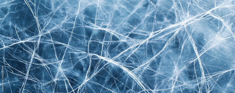 Aufkleber abstract ice texture with intricate patterns and a cool blue color scheme.