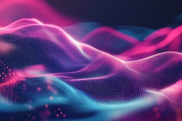 Abstract Digital Waves with Colorful Lights