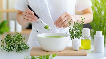 Spa Staff Preparing Natural Skin Treatment