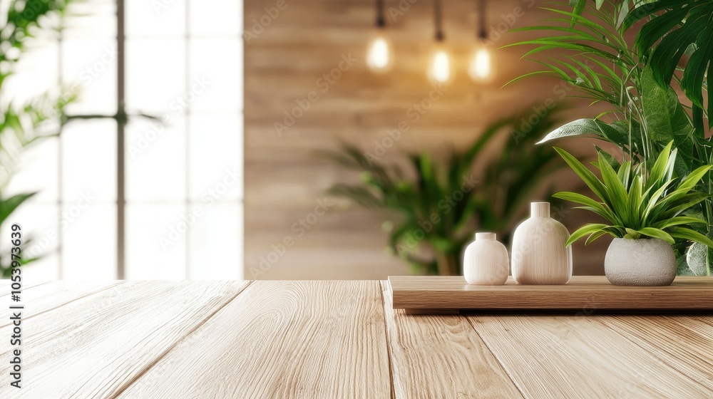 Aufkleber serene spa setting with soft lighting and greenery