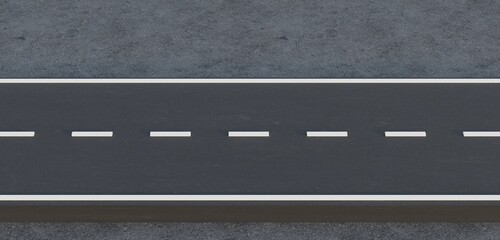 Fototapeta premium Empty road, road surface, 3D illustration