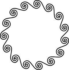 Round frame with Greek meander ornament