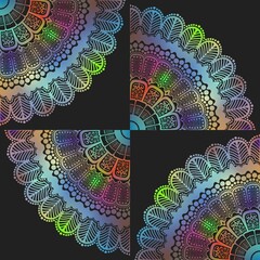 Rainbow colours mandala design 