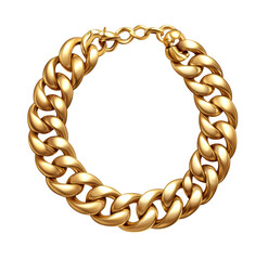 Obraz premium Shiny gold chain necklace, stylish accessory for modern fashion isolate on transparent background, cutout, png