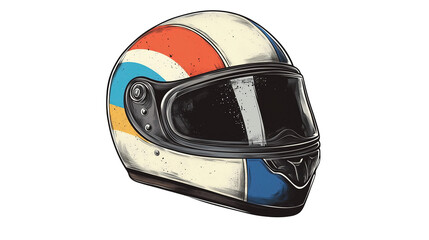 Vintage Racing Helmet Illustration