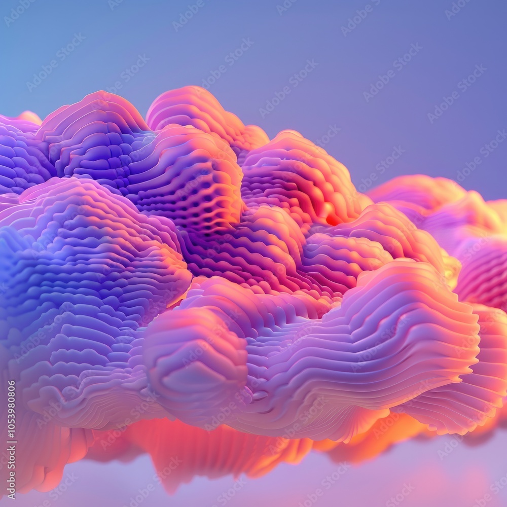 Poster photon cloud dynamics, visual representation of data clouds shaped by light interaction with various