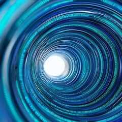 Obraz premium Abstract circular pattern in blue hues.