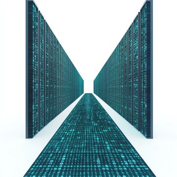 Digital corridor with binary code flooring.