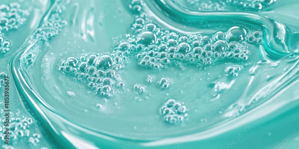 Aufkleber blue liquid with bubbles floating on top. the bubbles are scattered throughout the liquid, creating 