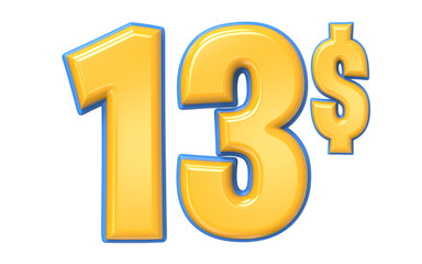 Obraz premium Number 3D Render Yellow