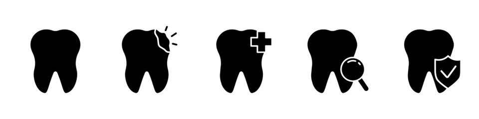 Tooth icon set. Dental icons