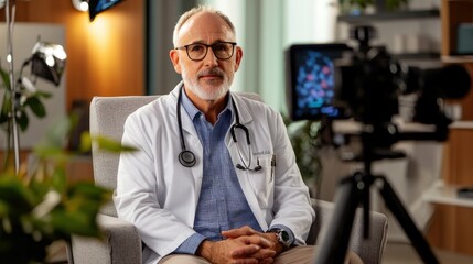 Doctor Filming for TV Show in Studio Setting