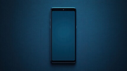 Dark Minimalist Smartphone on Blue Background