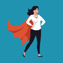 A woman posing as a supermom