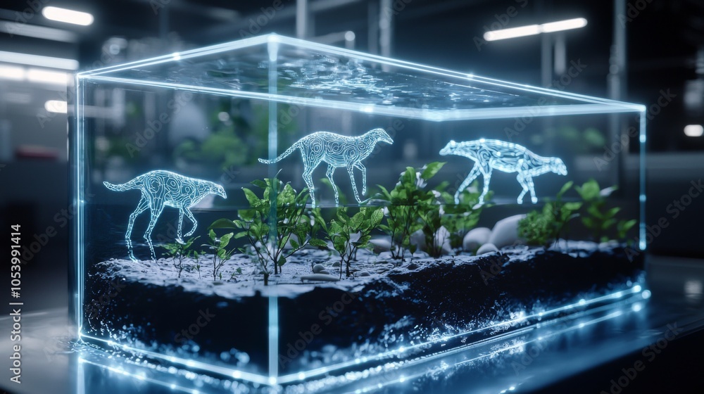 Poster abstract ecosystem representation featuring badger elements