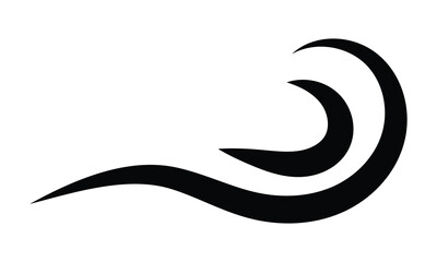 Wind icon. Air icon, vector logo symbol isolated on white background. Wind icon nature, cool air, wave flowing and cool weather. Windy blow outline collection in flat style. Vector illustration.