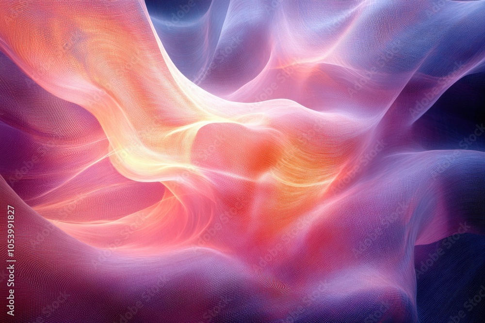 Poster ethereal swirls of light and color dance in a mystical realm, creating a vibrant harmony in motion d