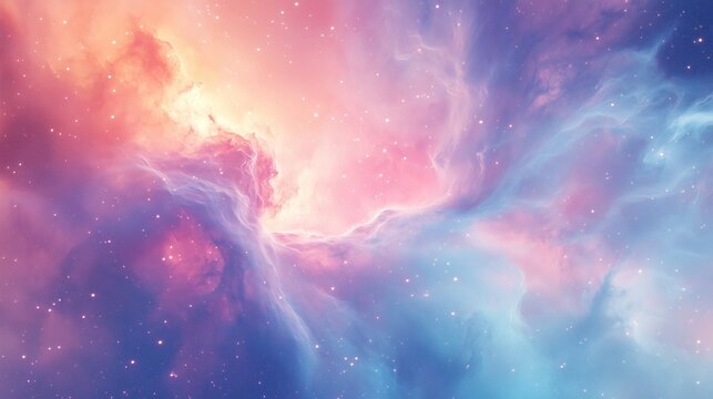 Colorful Cosmic Nebula in Outer Space with Stars and Interstellar Clouds - made with Generative AI