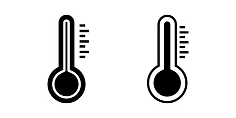 Termometer set icon on  white background