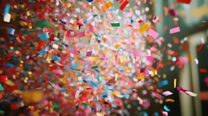 Obraz premium A confetti explosion highlighting a successful crowdfunding campaign announcement