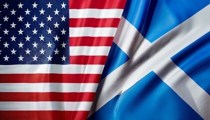 Fototapeta premium アメリカの国旗とスコットランドの国旗(America flag & Scotland flag.) 