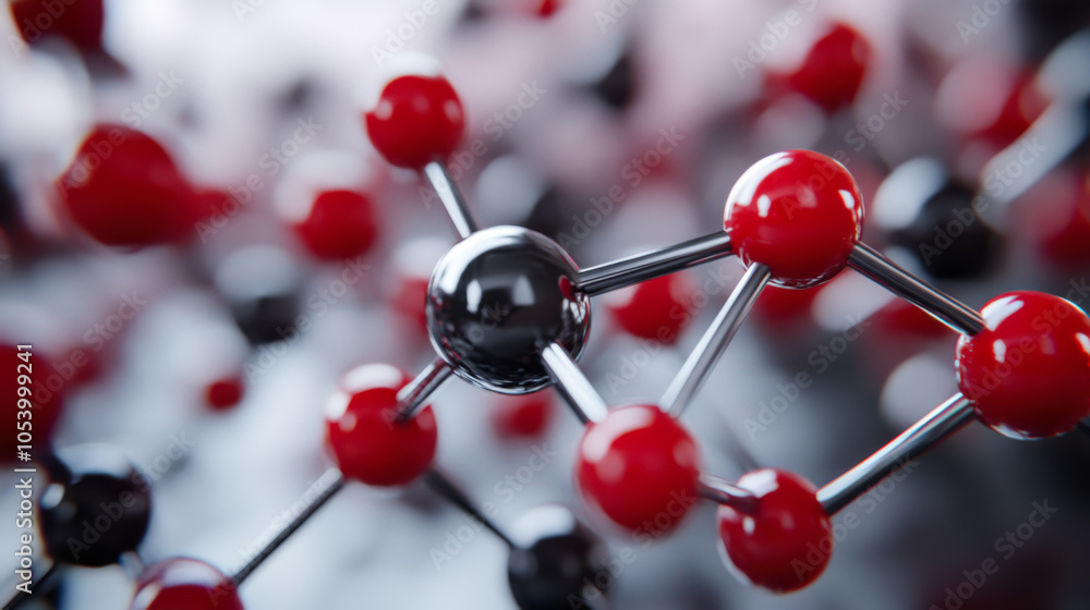 Aufkleber detailed close-up of molecular structures showcasing scientific concepts in a laboratory setting wit