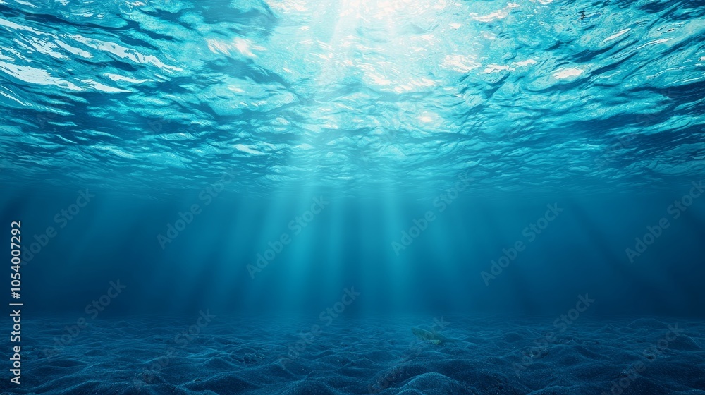 Poster an abstract image depicting bubbles floating in a turquoise sesa water