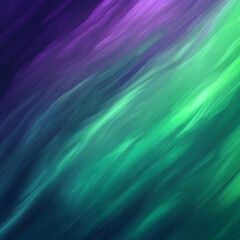 Fototapeta premium Abstract background with diagonal lines of purple and teal fading into green.