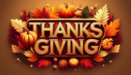  3D Thanks giving sign