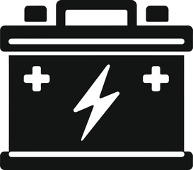 Fototapeta premium Car Battery Silhouette Icon