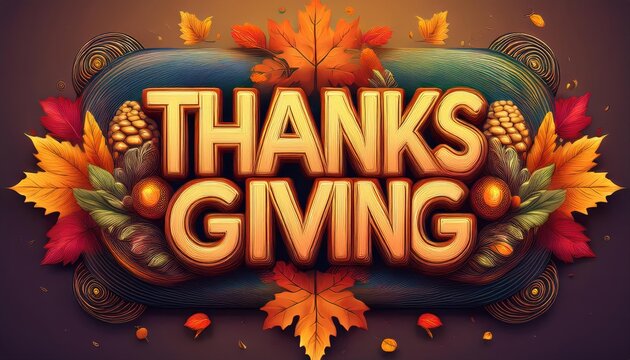  3D Thanks giving sign