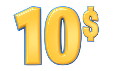 Number Percent Blue With Yellow 3D Render