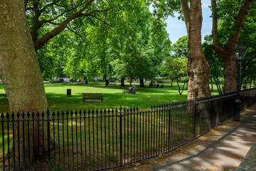 London - 06 16 2022: Park in Ennismore Gardens Mews