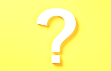 3D素材_クエスチョンマーク_黄色