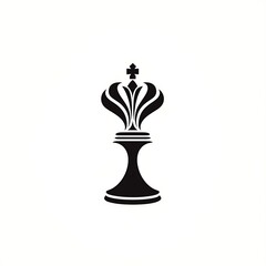 Fototapeta premium Black chess king piece with crown.