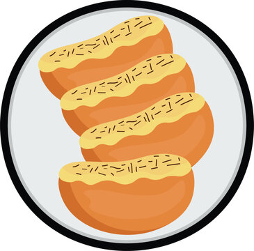 Asean Food Illustrastion Indonesian and Singapure Kue Pukis