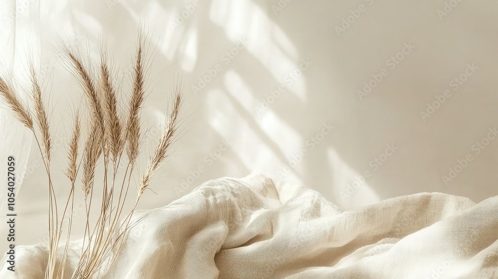 Poster Neutral Beige Background with Subtle Textures and Elements