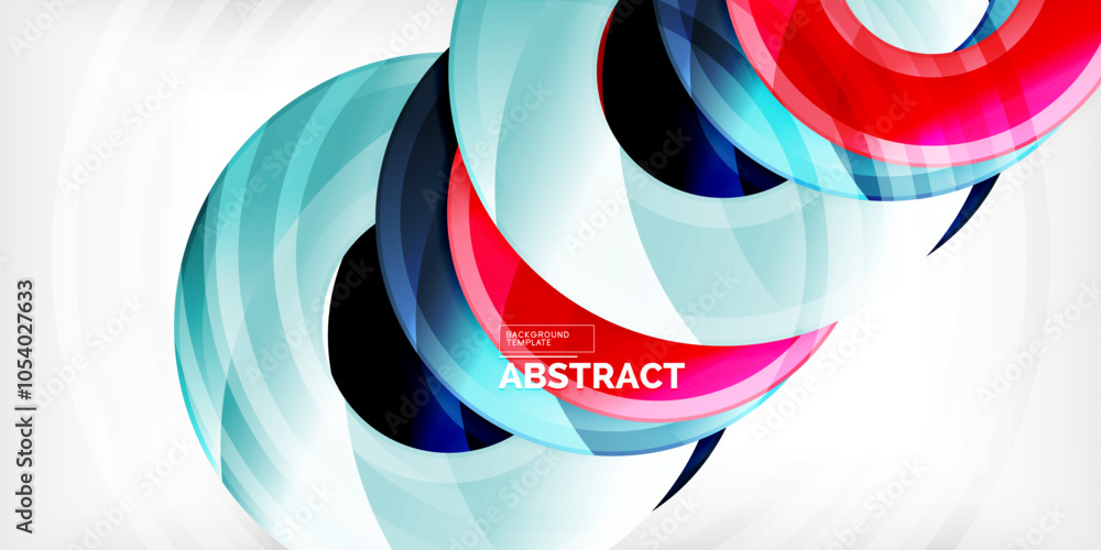 Poster Bright colorful circles with light effects. Abstract background