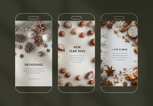 Elegant Christmas Social Media Story Layouts, Generative ai