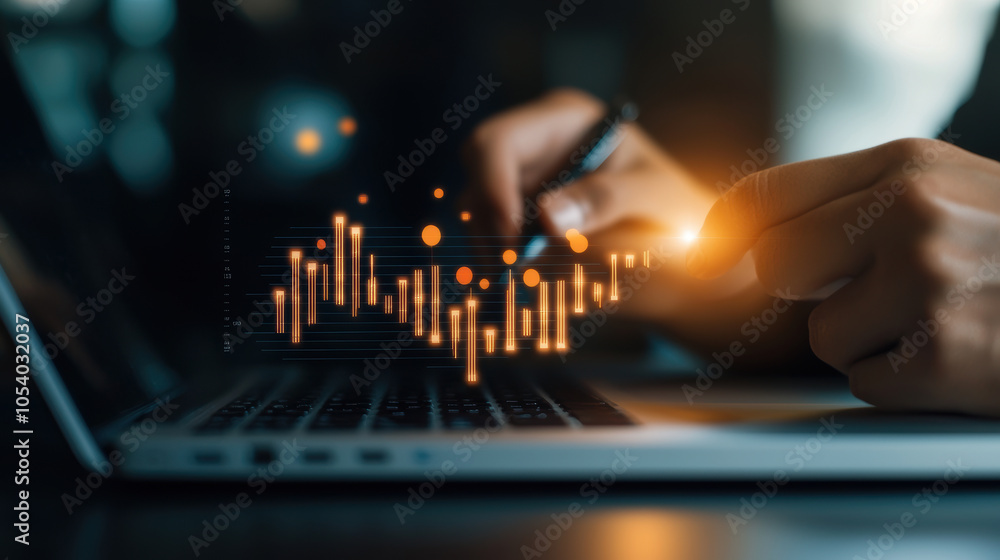 Poster data analysis and visualization are crucial in todays business environment. person is seen working o