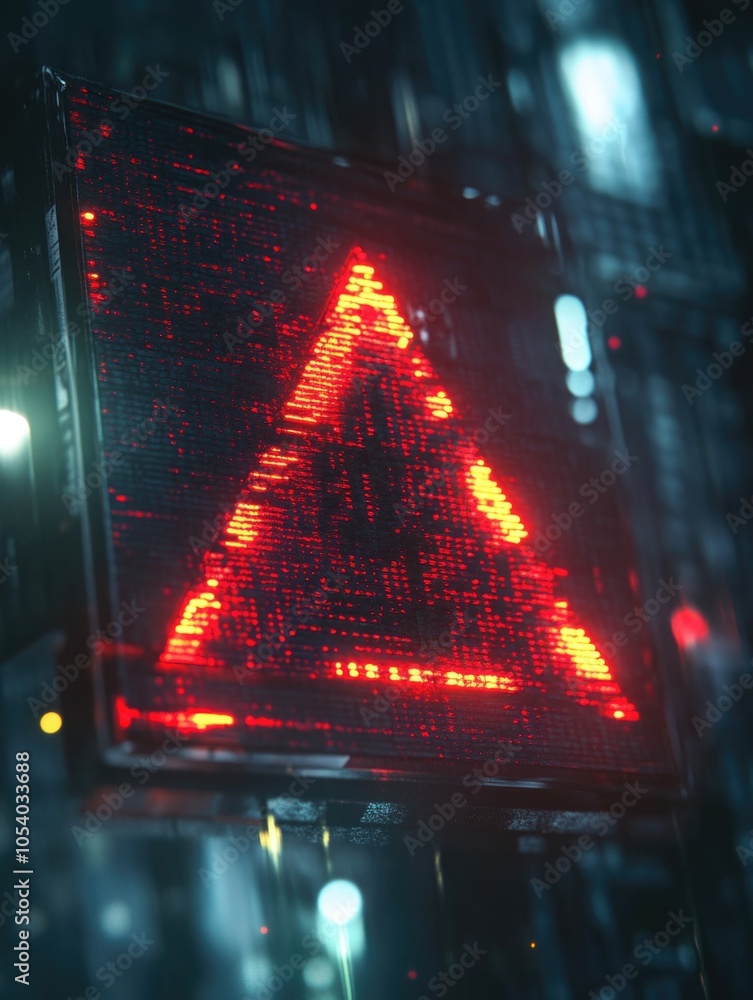 Poster red triangle with the letters 