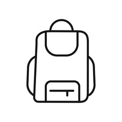 Backpack icon outline collection or set in black and white