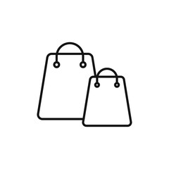 Bag icon outline collection or set in black and white