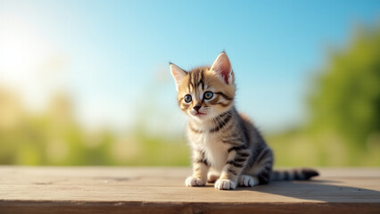 cute kitten in a park