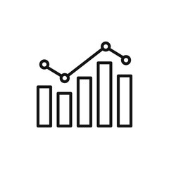 Chart icon outline collection or set in black and white
