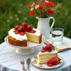 cake with strawberries
