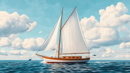 Fototapeta premium sailing boat on the sea